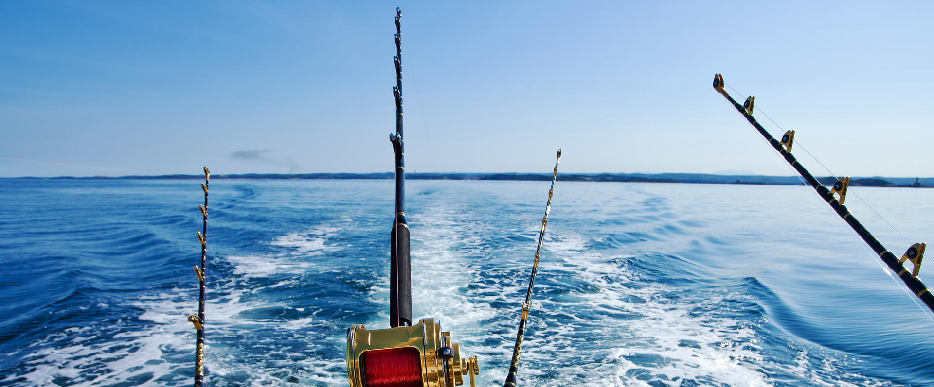 Fishing rods over the Caribbean Sea